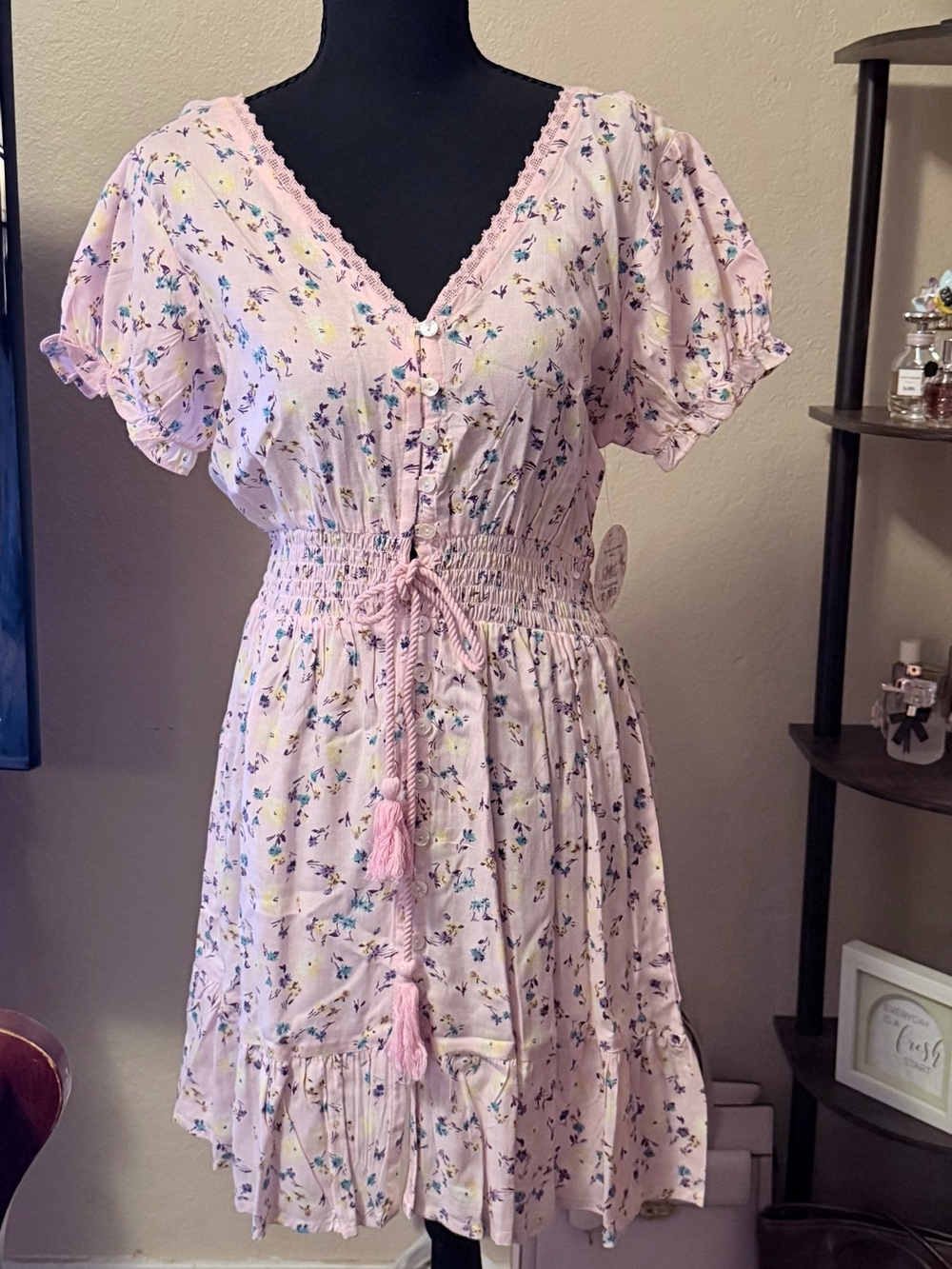 Smocked Waist Floral Maxi Dress in Light Pink - Soft Summer Style